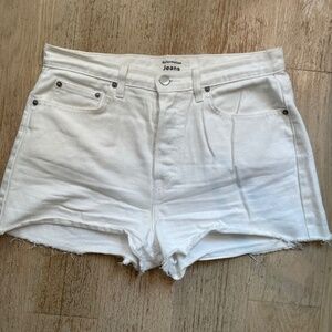 Reformation White Denim Shorts